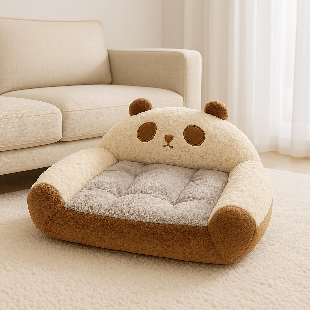 Canapé-lit-pour-chien-chiot-mini canapé pour petit chien doux en velours et rembourrage 100% coton haute densité épais antidérapant design panda