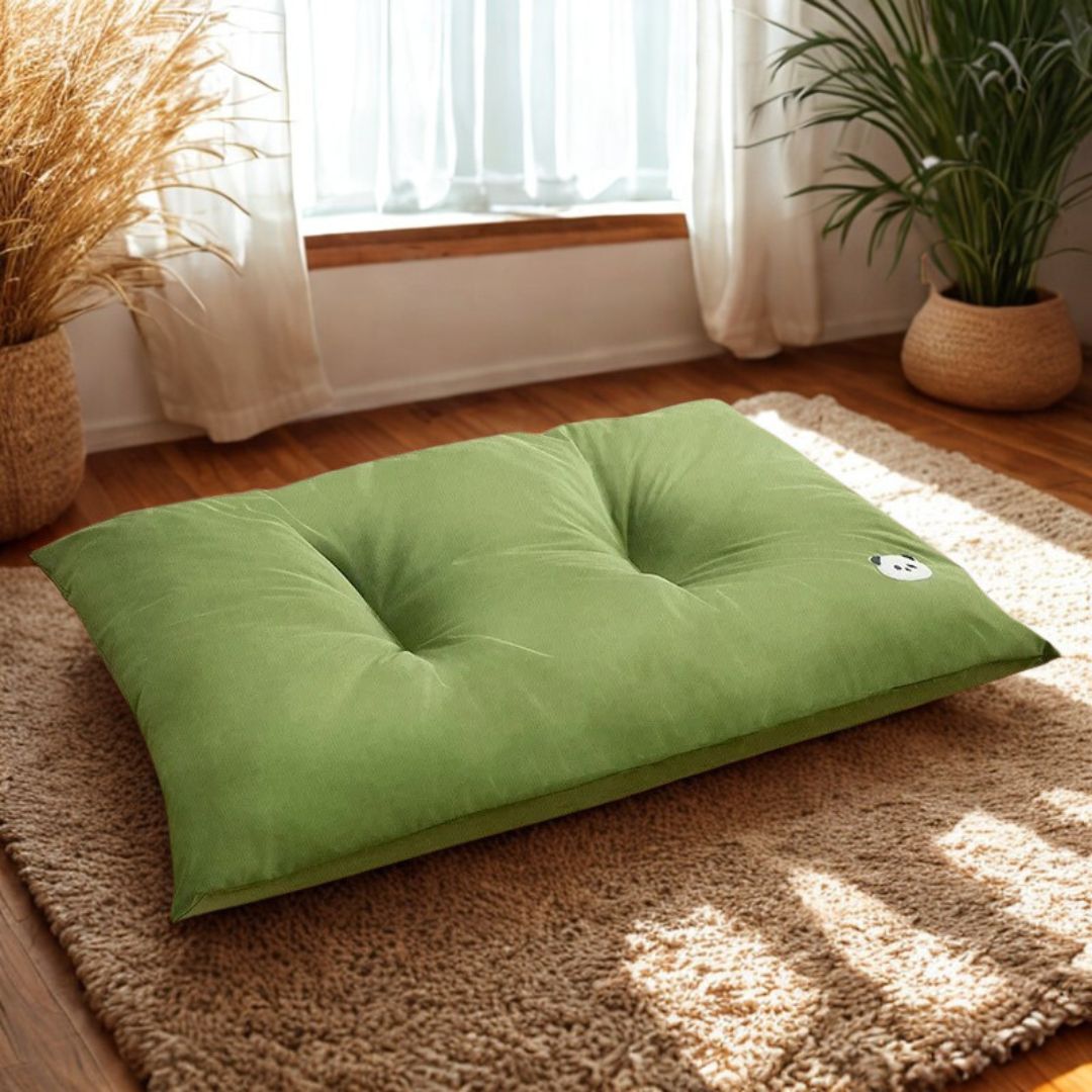 Coussin-imperméable-pour-chien-vert-cuir PU-tissu oxford rembourrage 00% coton PP qui ne retient pas les poils-hygiÚne facile-polyvalent pour panier-caisse de transport-cage-niche-chenil pour chien de petite à moyenne taille