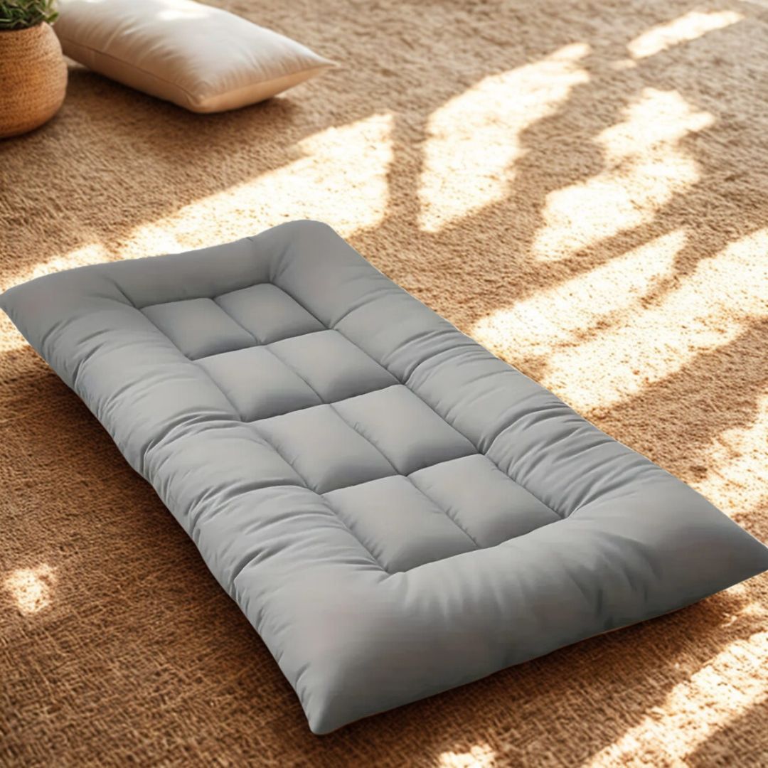 Coussin-pour-chien-XXL-matelassé-matelas pour grand chien 100% coton haute densité lavable en machine de couleur grise-résistant et robuste