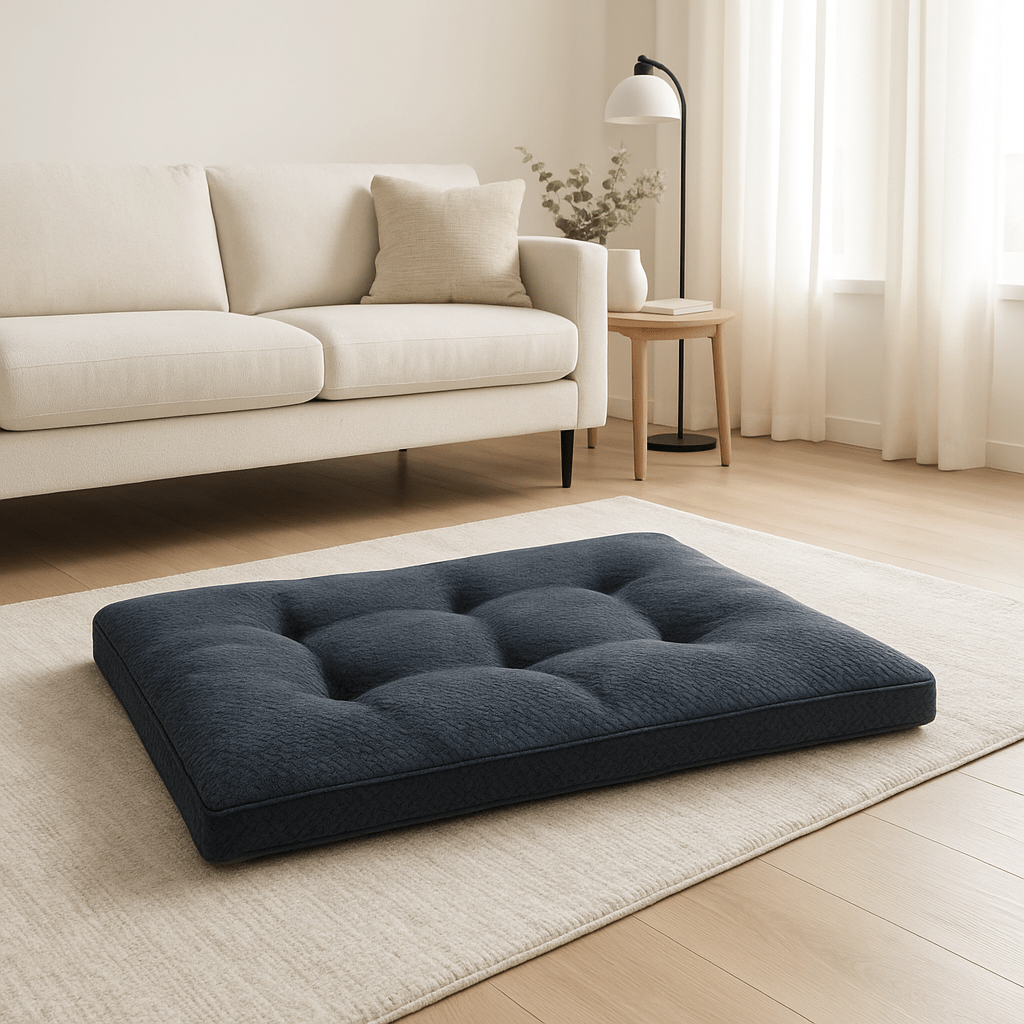 Coussin-pour-chien-xxl-durable-lavable et antidérapant-un coussin rectangulaire au rembourrage 100 coton haute densité de couleur gris anthracite
