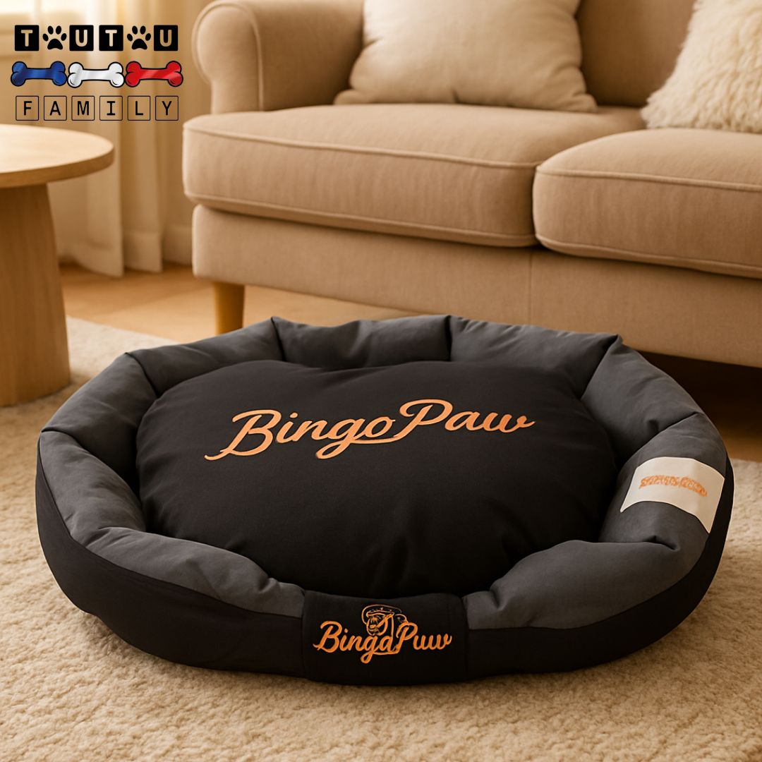 Panier-chien-xxl-coton-noir-et-gris-100% imperméable-rembourrage 100% coton hypoallergénique de haute densité-antidérapant-déhoussable-et-lavable en machine-ultra-résistant-aux-griffes-et-morsures-panier pour grand chien