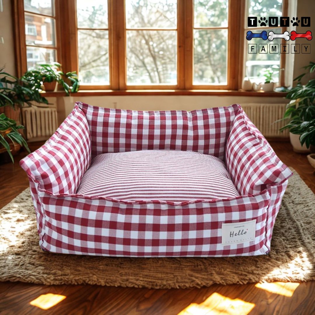 Panier-petit-chien-rectangulaire-avec-coussin-100%-coton-épais-et-entiÚrement-lavable-en-machine-déhoussable-en-lin-respirant-résistant-aux-griffes-et-morsures