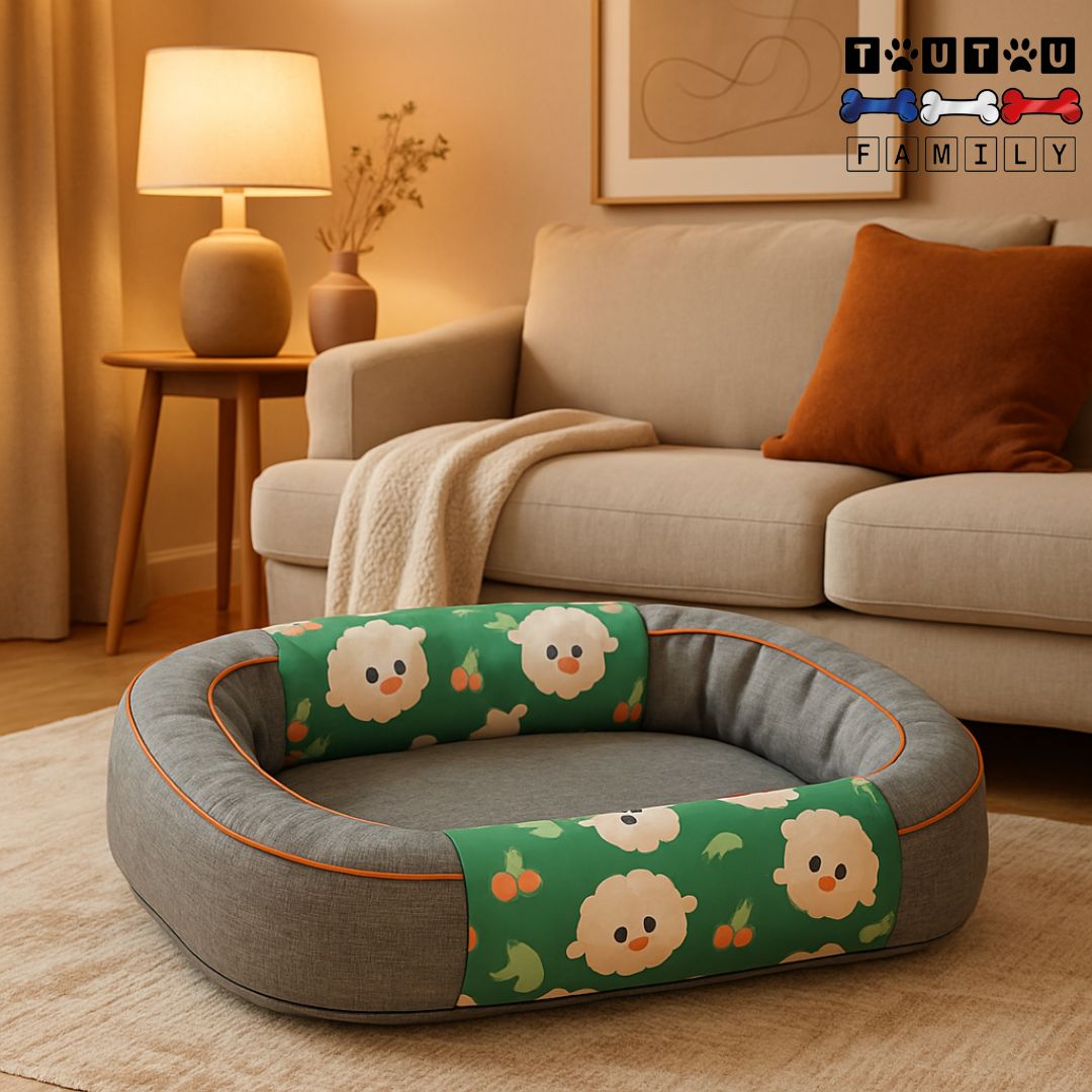 Panier-pour-chien-solide-petit-chien-de-couleur-grise-aux-coutures-et-finitions-renforcés-lavable-100%-imperméable-antidérapant-avec-traversin-épais-100%-coton-ergonomique-panier-anti-stress
