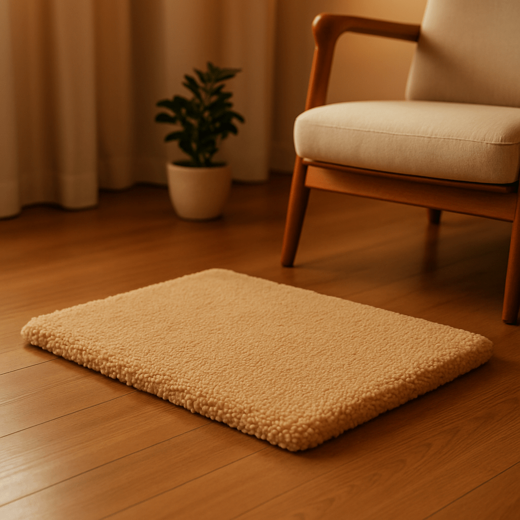 Tapis-pour-chien-chauffant-marron-déhoussable-lavable en machine-réfléchissant-housse en peluche douce et épaisse, résistante aux griffes-sans-électricité et sans danger-rembourrage 100% coton haute densité-antidérapant
