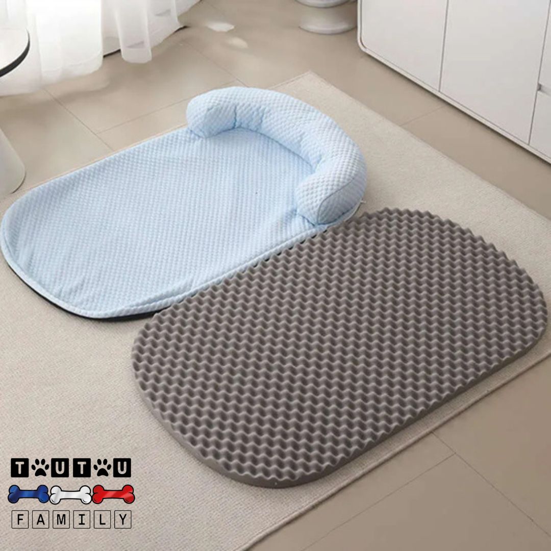Tapis-pour-chien-rafraichissant-avec-matelas-orthopédique-100%-coton-housse-soie-glacée-aéré-respirante-avec-traversin-en-U-intégré-100%-coton-PP-déhoussable-lavable-en-machine-pour-chien-de-petite-à-grande-taille