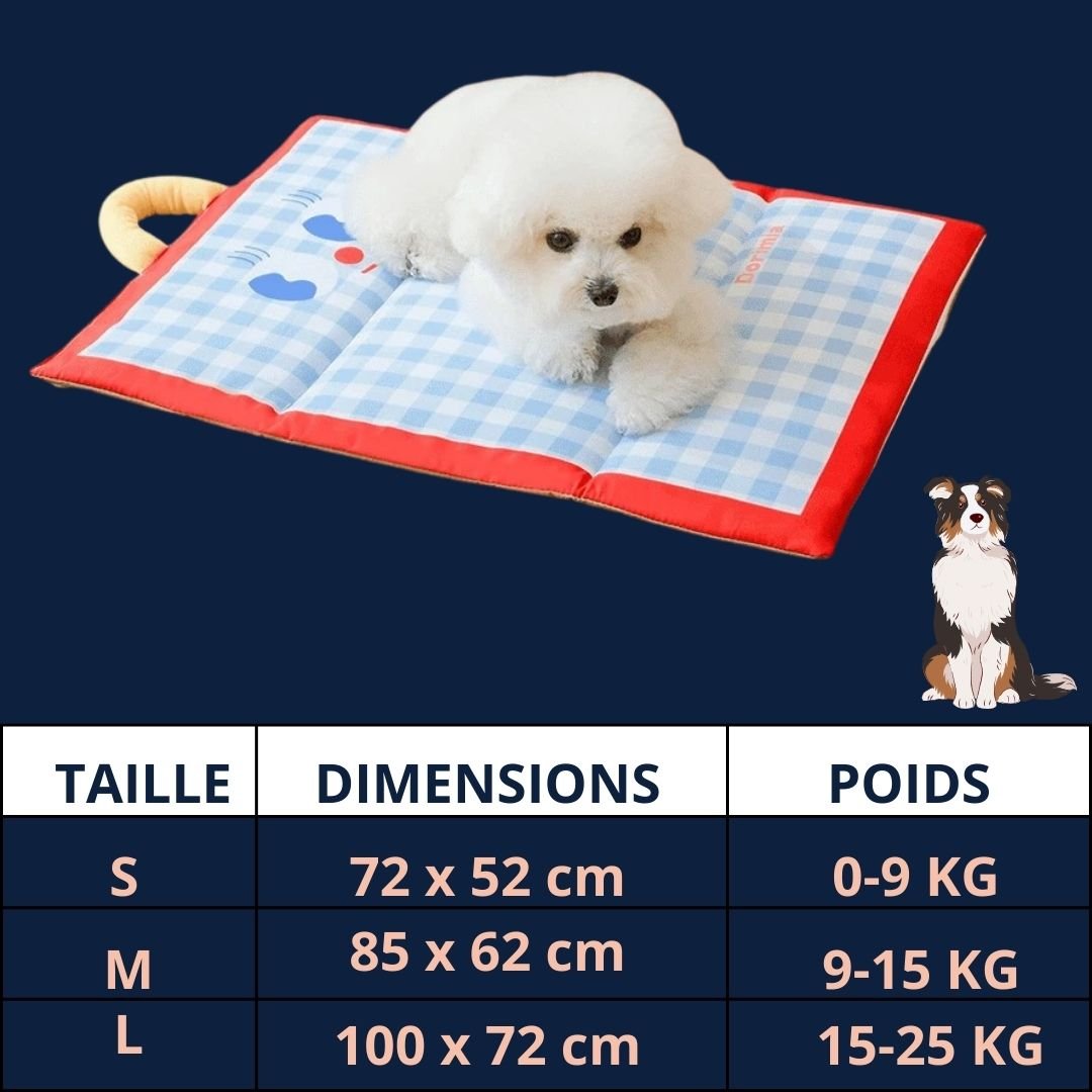 Tapis-rafraîchissant-chien-chiot-sans réfrigérateur-sans eau-sans électricité -sans gel toxique-imperméable-résistant-pliable-avec poignée de transport pour chien de petite à moyenne taille-3 tailles-disponibles-S-M et L pour chien de à 25 kg