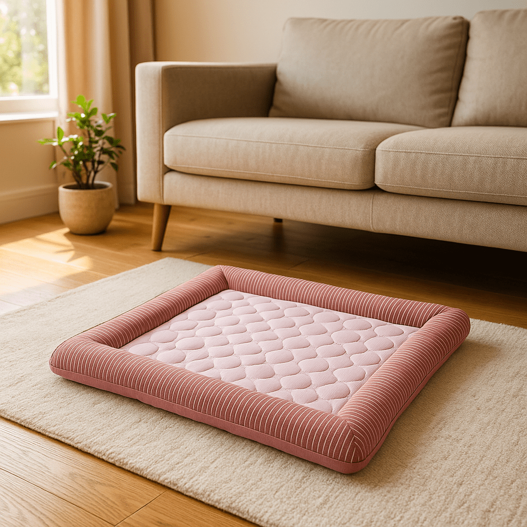 Tapis-rafraichissant-chien-lavable en machine-100% coton-avec rebord surélevé-pour une utilisation partout-panier-voiture-cage-cage de transport-lit-coussin