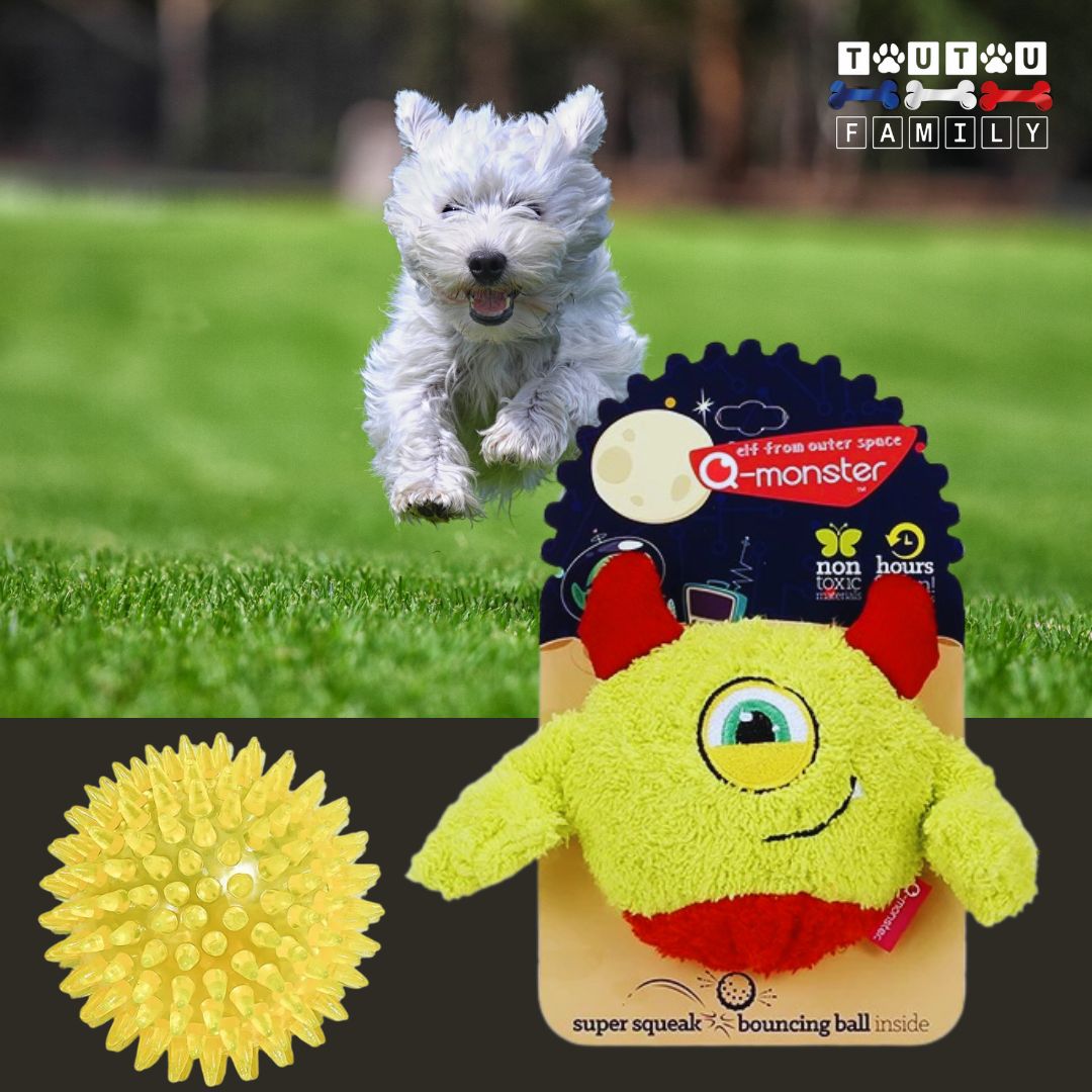 balle-pour-chien-peluche-jaune-et-rouge-sonore