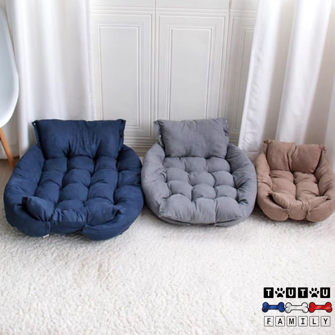 coussin-chien-3-en-1-chaud-matelas-de-couleur-bleu-marron-gris-avec-rebord-grâce-aux-pressions-entourant