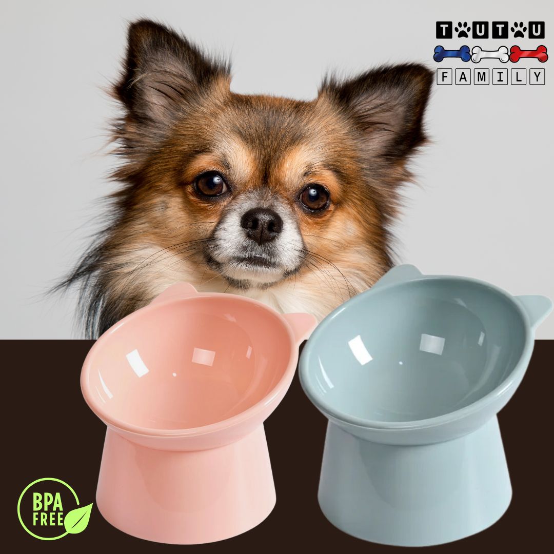 Gamelle-pour-petit-chien-2-gamelles-surelevees-rose-et-gris-lot-de-2-gamelles-ergonomique-légÚre-et-portable-anti-saletés