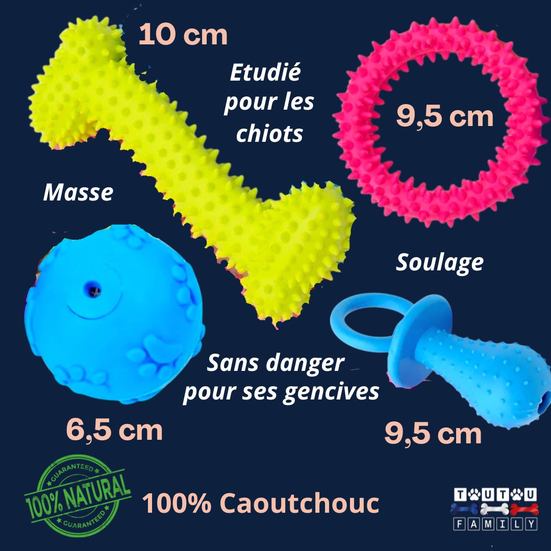 Jouets-pour-chiots-caractéristiques-tétine-anneau-balle-tétine