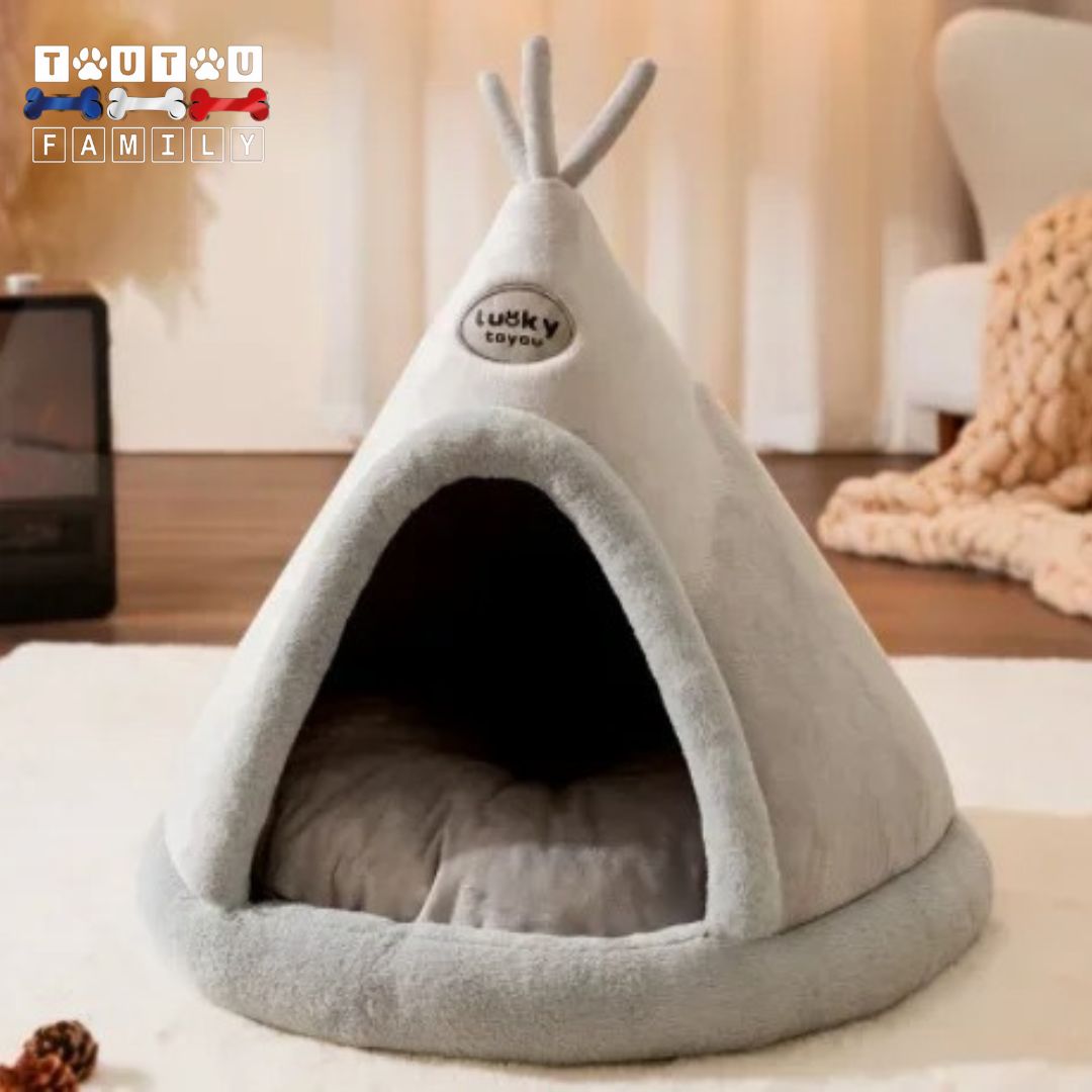 niche-d-interieur-pour-chien-coton-avec-oreiller-100%-coton-gris-douce-chaude-douillette-avec-coussin-épais-amovible-et-lavable-en-machine-antidérapant-pour-les-petits-chiens