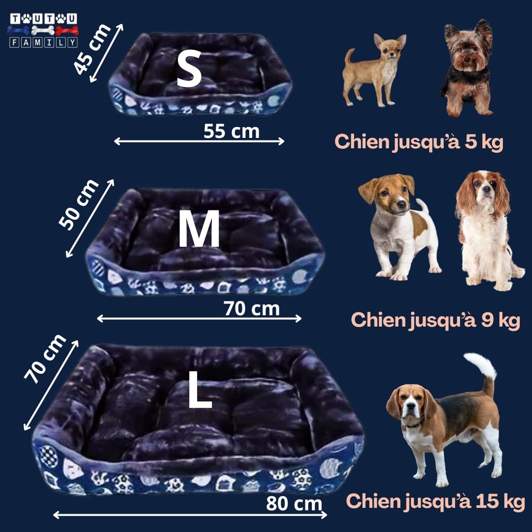 Panier-chien-imprime-guide-des-taille-pour-les-chiens-de-petite-a-moyenne-taille