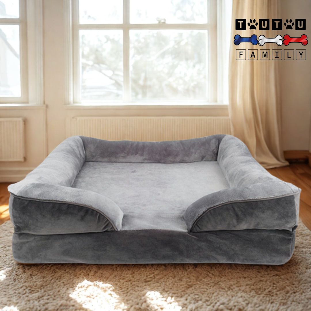 Panier-orthopedique-chien-sureleve-isole-du-sol-froid-avec-rebords-surélevé-100%-coton-pour-un-effet-entourent-coussin-épais-et-indéformable-avec-matelas-100%-coton-haute-densité-pour-chiens-jusqu'à-40kg