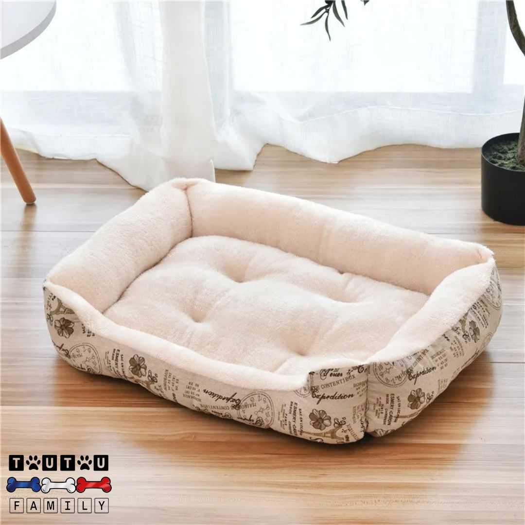 Panier-pour-chien-blanc-casse-et-imprimé