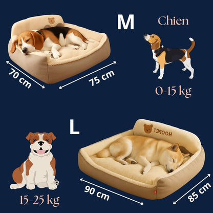 Coussin-déhoussable-pour-chien-guide-des-tailles-2 tailles disponibles M et L pour chien de petite à moyenne tailles de 0 à 25 kg-dimensions détaillées et correspondance avec le poids des chiens