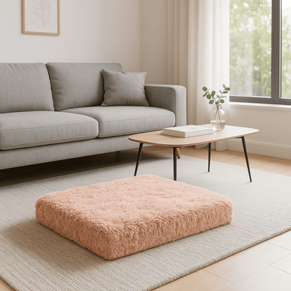 Coussin-orthopédique-chien-déhoussable et lavable en machine et sèche-linge-antidérapant et imperméable-matelas à mémoire de forme 100% coton haute élasticité et densité-lit en peluche ultra doux-anti-stress et anti-anxiété-pour petit, moyen et grand chien de 0 à 45 kg-épais et ergonomique-taille S, M, L et XL de couleur rose