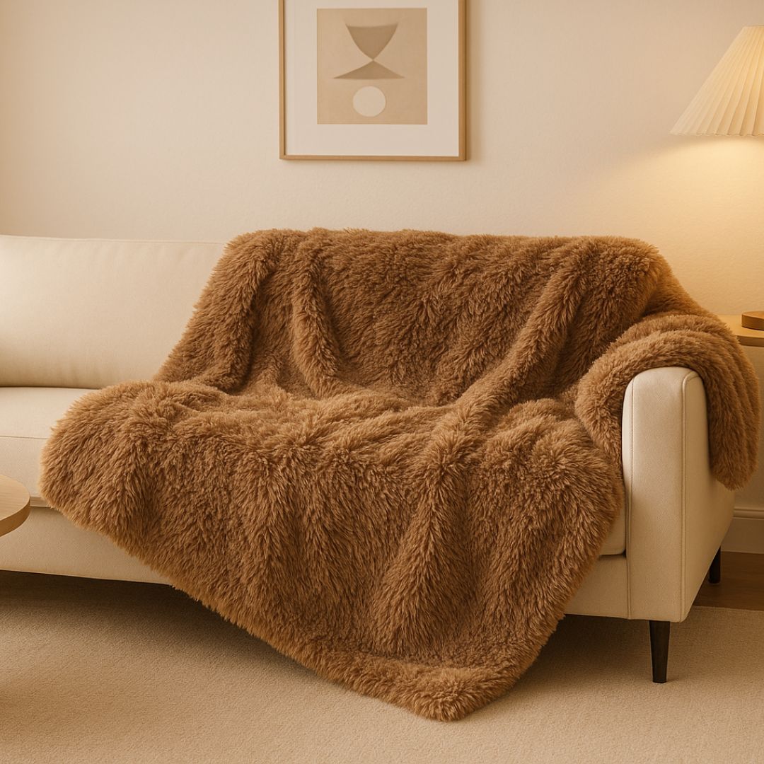 Couverture-imperméable-pour-chien-chiot-polaire-double-face : sherpa et fausse fourrure douce et résistante aux griffes-protège canapé et meubles, polyvalente pour maison, panier, lit, et transport, cage, voiture comme protège sièges et coffres, anti poils lavable en machine à laver-en 4 tailles S, M, L et XL ou XXL pour petit à grands chiens ou grande surface-de couleur marron