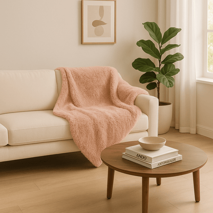 Couverture-imperméable-pour-chien-chiot-polaire-double-face : sherpa et fausse fourrure douce et résistante aux griffes-protège canapé et meubles, polyvalente pour maison, panier, lit, et transport, cage, voiture comme protège sièges et coffres, anti poils lavable en machine à laver-en 4 tailles S, M, L et XL ou XXL pour petit à grands chiens ou grande surface-de couleur rose