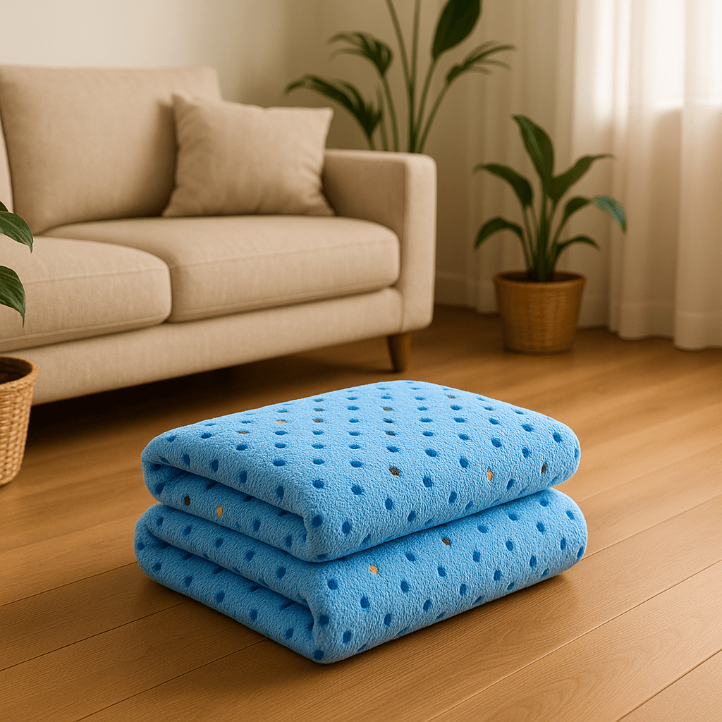 Couverture-pour-chien-chaude-lot de 2 couvertures polaire ultra-douce en coton, 2 tailles : M et L pour toute taille de chien-solide et résistante, polyvalente et lavable en machine-1 petite et 1 grande couvertures bleues