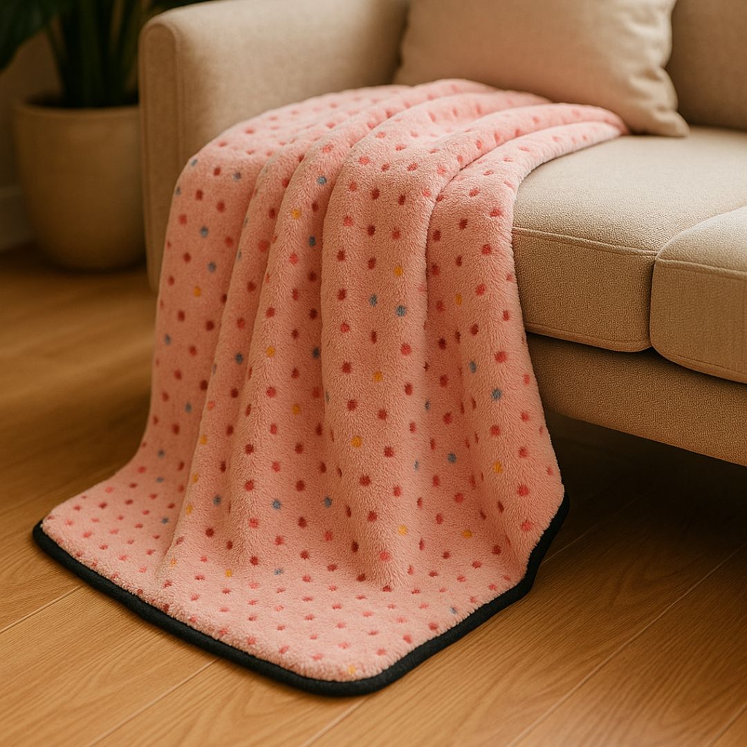 Couverture-pour-chien-chaude-lot de 2 couvertures polaire ultra-douce en coton, 2 tailles : M et L pour toute taille de chien-solide et résistante, polyvalente et lavable en machine-de couleur rose