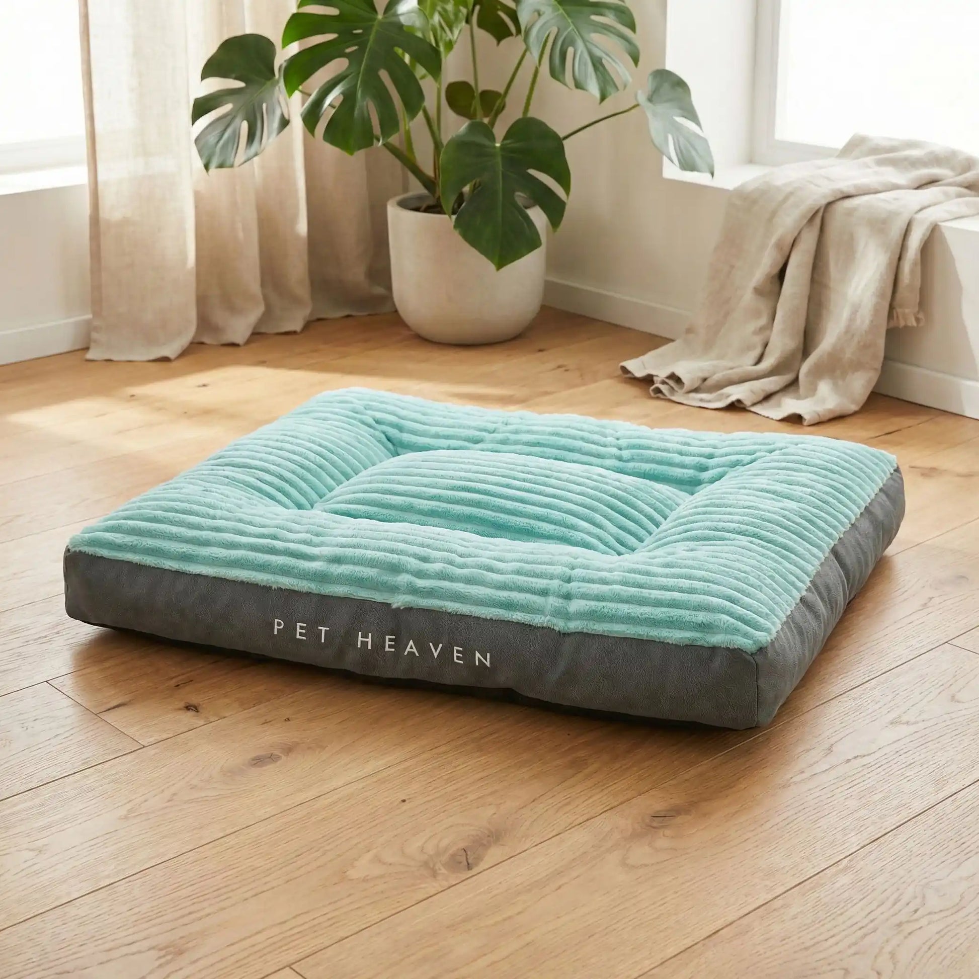 Housse-de-coussin-chien-antiderapant-imperméable en velours, antidérapant de couleur gris et vert compatible avec notre coussin penardToutou pour une housse de rechange, lavable en machine