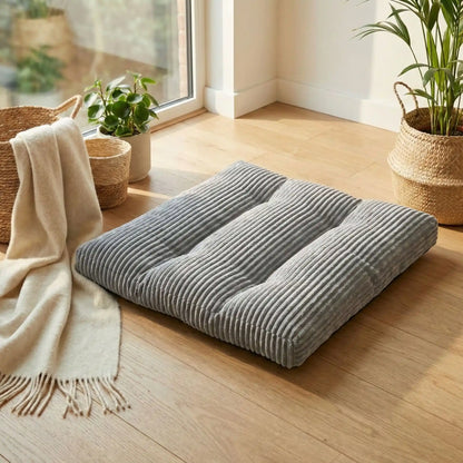 Housse-de-coussin-chien-anti poils et résistante aux griffes antidérapant-imperméable en velours de couleur gris et vert compatible avec notre coussin penardToutou pour une housse de rechange, lavable en machine