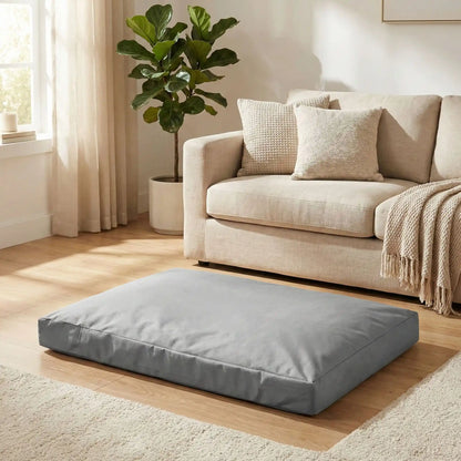 Housse-pour_coussin-chien-impermeable-5-tailles S, M, L, XL et XXL-lavable en machine- anti-poils-protection ultra-résistante en tissu Oxford 600 D résistant aux griffes et morsures de couleur gris-protection de couchage, coussin, lit, matelas, panier de forme rectangulaire-de couleur gris