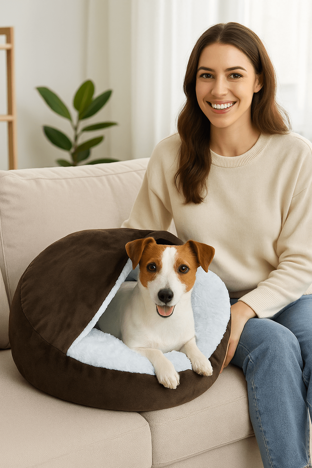 Lit-petit-chien-coussin-chaud-avec couverture intégrée en velours-lavable en machine-chihuahua-Teckel nain-Schnauzer-caniche nain-bichon frisé- Cairn terrier-Jack Russel-Pinscher nain-Coton de Tuléar- Shih tzu- Loulou de poméranie-Lhassa Apso-Yorkshire-Affenpinscher-Épagneul Papillon, ou Épagneul nain-Petit brabançon