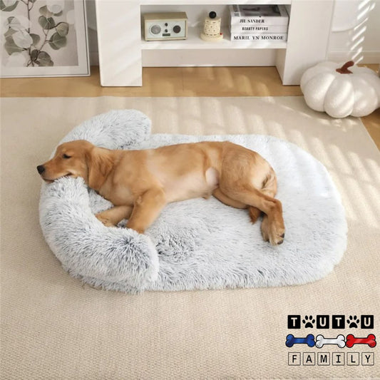 Lit-pour-chien-dehoussable-antidérapant-un-chien-couché-sur-son-lit-en-peluche-doux-hypoallergénique-avec-traversin-intégré-reposant-sa-tête-sur-le-boudin-du-lit