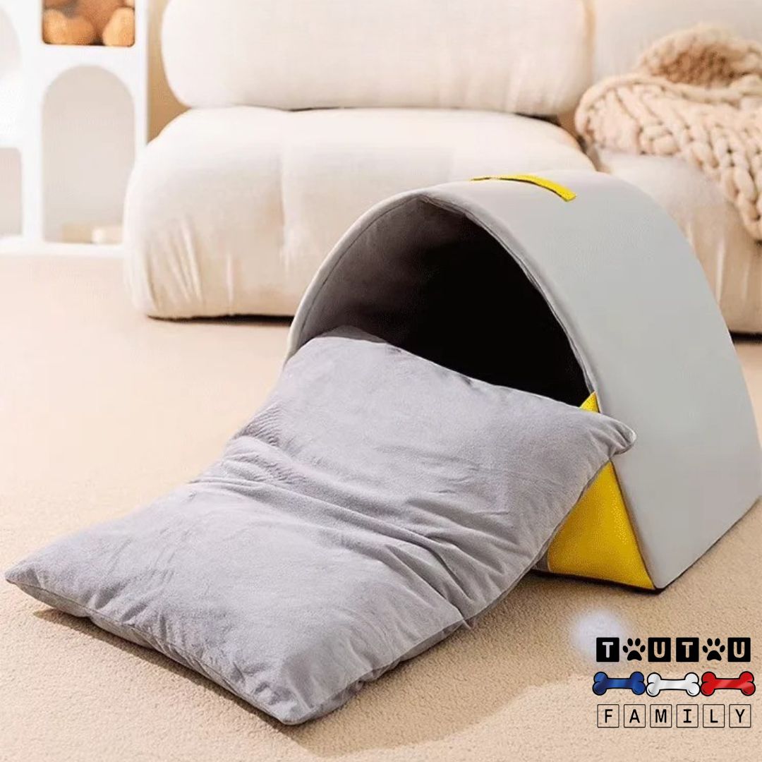 Niche-interieur-chien-avec-coussin épais chaud et douillet, rembourrage 100% coton lavable en machine-maison pour petit chien en forme de dôme avec toit sécurisant et chaud pour chien de petite taille- Teckel miniature-chihuahua- Schnauzer- caniche nain- bichon frisé- Cairn terrier-Jack Russel-Pinscher nain-Coton de Tuléar-Shih tzu-Loulou de poméranie-Westie- Lhassa Apso- Yorkshire-Affenpinscher-Épagneul Papillon-Épagneul nain- terrier australien-Petit brabançon