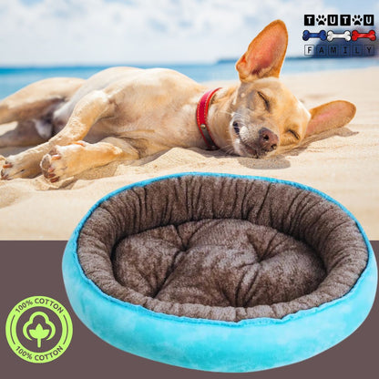 Panier-anti-stress-chien-bleu-entourant-avec-ses-rebord-surélevé-tut-atour-du-coussin-rond-ergonomique-avec-rembourrage-en-coton-haute-densité-pour-out-les-chiens-de-petite-race-ou-chiot-un-petit-chien-qui-dort-sur-son-flan-tout-détendu