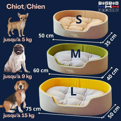 Panier-chien-lavable-guide-des-tailles-petit-à-moyen-chien-du-chien-de-0 kg-à-15 kg-dimensions-3-tailles-disponibles