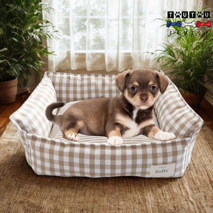 Panier-petit-chien-chiot-lavable-un-chiot-couché-confortablement-dans-son-panier-avec-rebords-surélevés-en-100%-coton-PP-antidérapant-100%-imperméable-lavable-n-machine-dans-le-salon