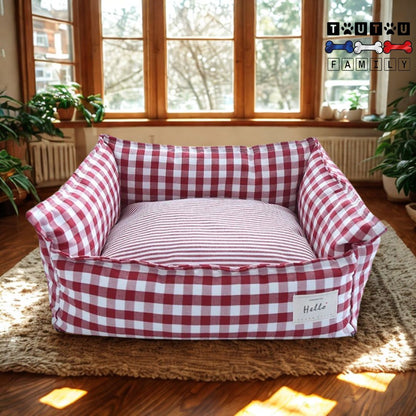 Panier-petit-chien-rectangulaire-avec-coussin-100%-coton-épais-et-entièrement-lavable-en-machine-déhoussable-en-lin-respirant-résistant-aux-griffes-et-morsures