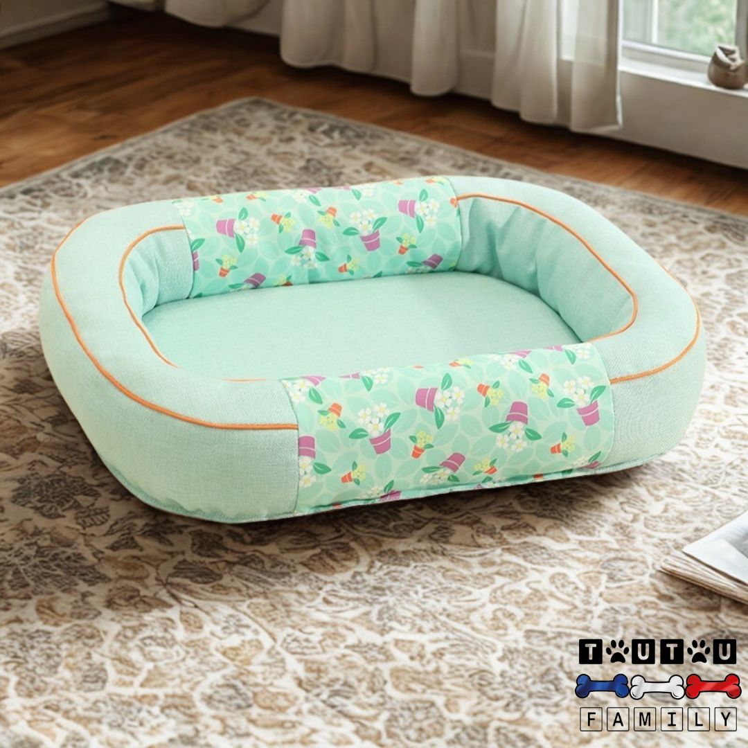Panier-pour-chien-solide-lavable-bleu-de-forme-ovale-avec-traversin-ergonomique-en-éponge-haute-résilience-100%-coton-à-360°-entourant-et-sécurisant-pour-chien-de-taille-petite-à-moyenne
