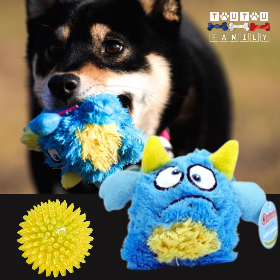 balle-pour-chien-peluche-jaune-et-bleue-flottante
