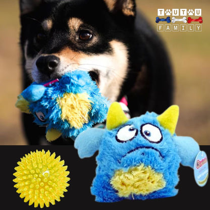 balle-pour-chien-peluche-jaune-et-bleue-flottante