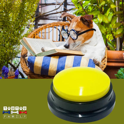 Buzzer-pour-chien-jaune-bouton-de-communication-chien-enregistrable