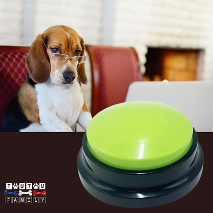 Buzzer-pour-chien-vert-enregistrable-bouton-de-communication-pour-chien