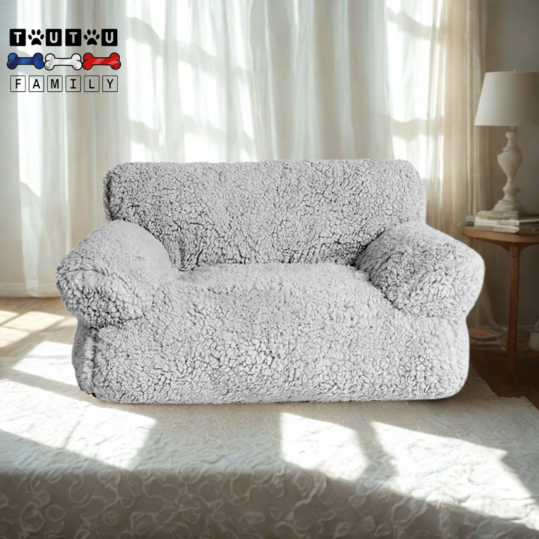 Canapés-pour-chiens-gris-épais-moelleux-imperméable-déhoussable-velours-coton-entourant-avec-accoudoir-lavable-en-machine