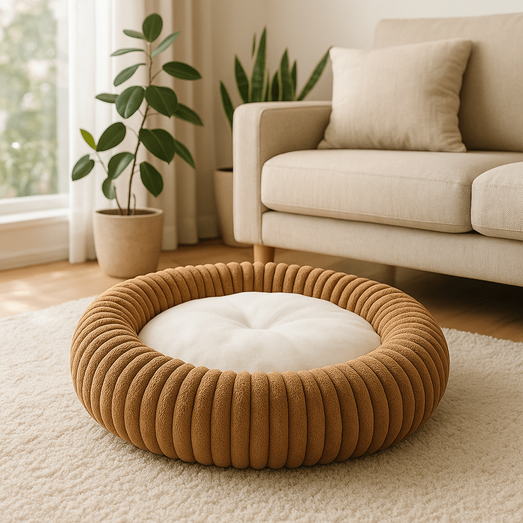 coussin-pour-chien-xl-marron-lavable en machine antidérapant-chaud douillet et ergonomique, rembourrage 100% coton haute densité avec rebord surélevé en velours ultra doux et résistant, haute résilience et taux de rebond