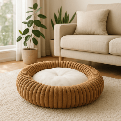 coussin-pour-chien-xl-marron-lavable en machine antidérapant-chaud douillet et ergonomique, rembourrage 100% coton haute densité avec rebord surélevé en velours ultra doux et résistant, haute résilience et taux de rebond