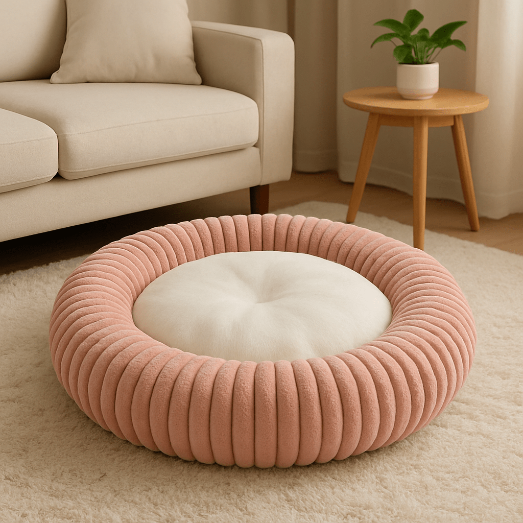 coussin-pour-chien-xl-rose-lavable-antidérapant et imperméable-pour chien de taille moyenne à grande-L-XL et XXL-lit-rond-apaisant pour chien de taille moyenne à grande