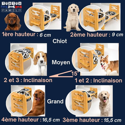 Gamelle-chien-surelevee-support-gamelle-inox-en-bambou-antiderapant-4-hauteurs-guide-taille-pour-chiots-et-chien