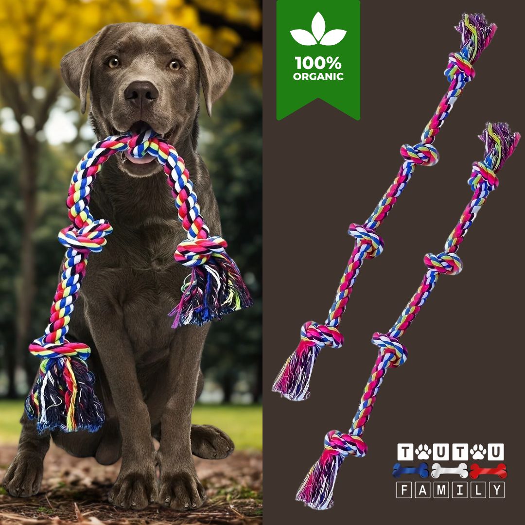 Jouet-pour-chien-indestructible-corde-a-nœud-rouge-lot-de-2-100%-coton-pour-les-grands-chiens