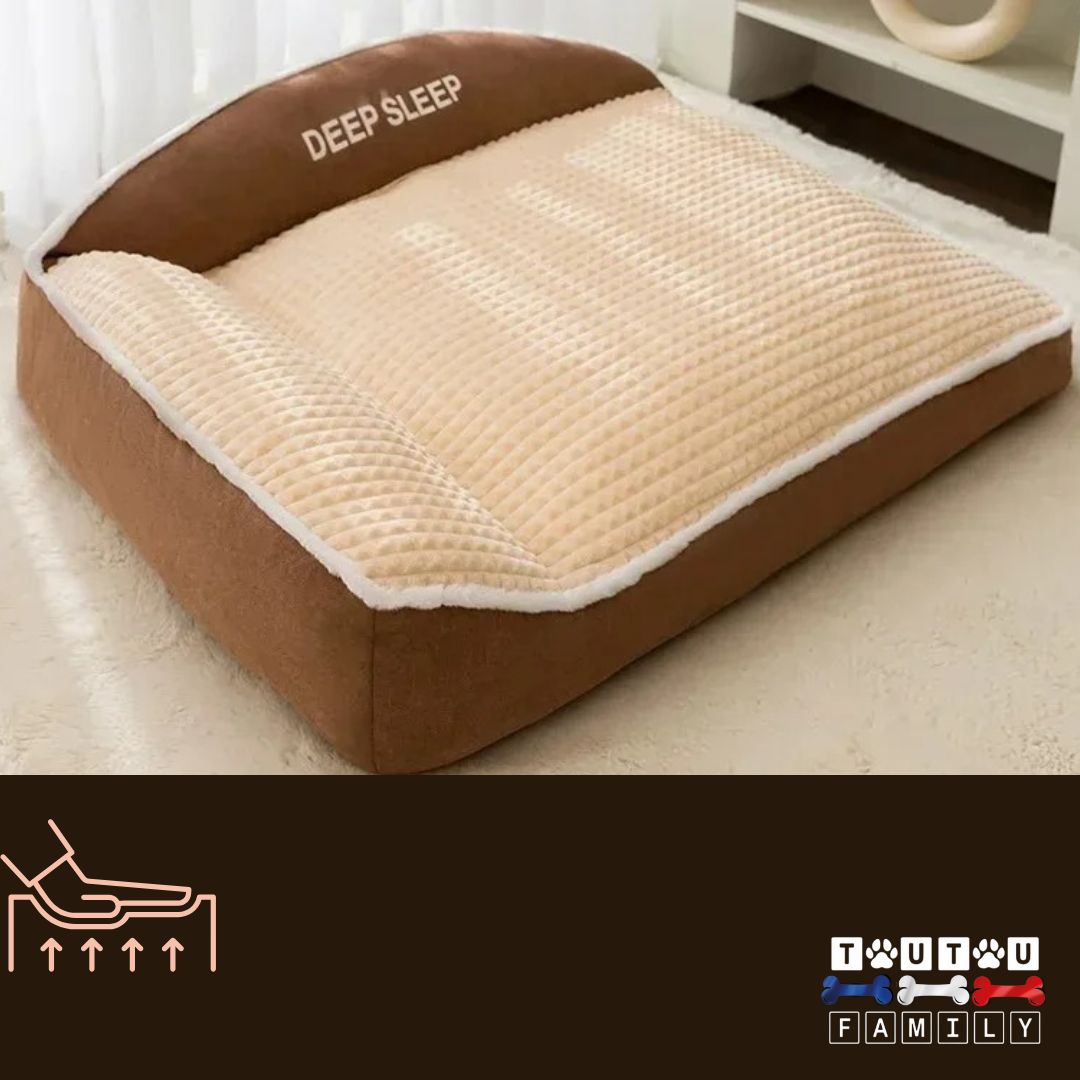Lit-orthopédique-chien-marron-déhoussable-en-velours-côtelé-lavable-en-machine-imperméable-antidérapant-ergonomique-épais-avec-traversin