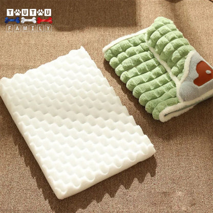 Lit-pour-chien-orthopédique-déhoussable-coton-lavable en machine matelas ergonomique avec traversin intégré 100% coton haute densité pour toutes les tailles pour chien