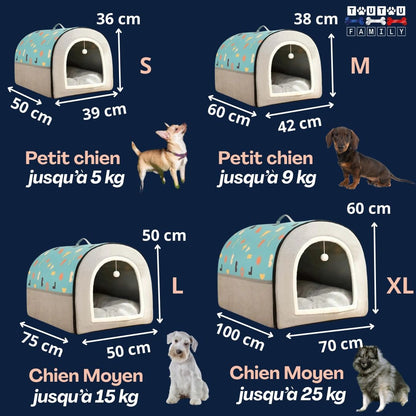 Niche-chien-interieur-Grotte-guide-des-tailles-dimensions-4-tailles-S-M-L-et-XL-pour-petit-chien-et-chien-moyen-jusqu-à-25-kg-imperméable-confortable-lavable-en-machine