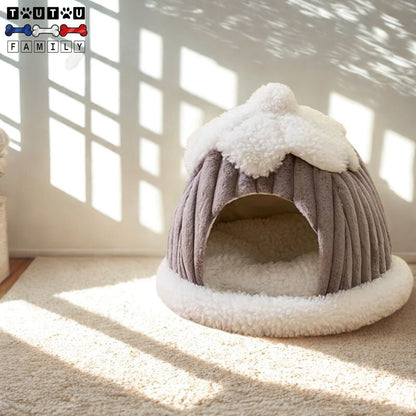 Niche-intérieur-pour-chien-douillette chaude idéal pour les petits chiens frileux ou anxieux-maison en forme de citrouille douce, résistante et lègere transportable
